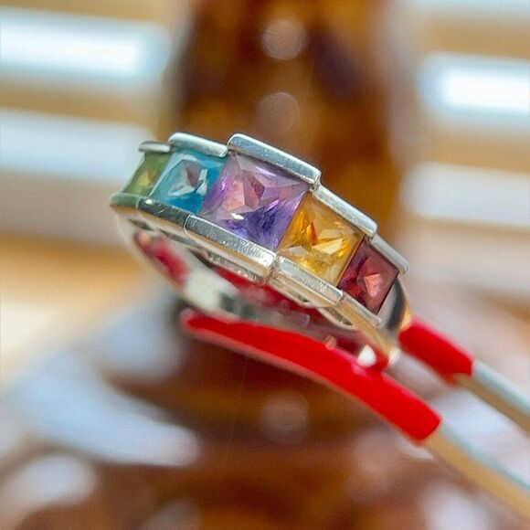 Sterling Silver 925 Semi-Precious Gems Ring - Picture 4 of 7
